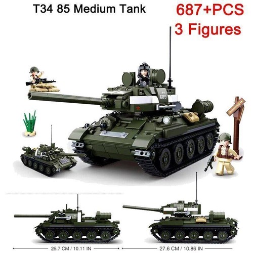 Military Ww2 Cannon Assault Armored Vehicle Battle Tank Car Truck Building Block - Picture 47 of 87