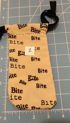 Handmade Drawstring Bag - ''Bite Me'' - 7''x3''