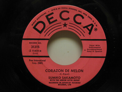 SUMIKO SAKAMOTO: Corazon De Melon / Bella Bella Ventura, 45 RPM VG+ (D1) 