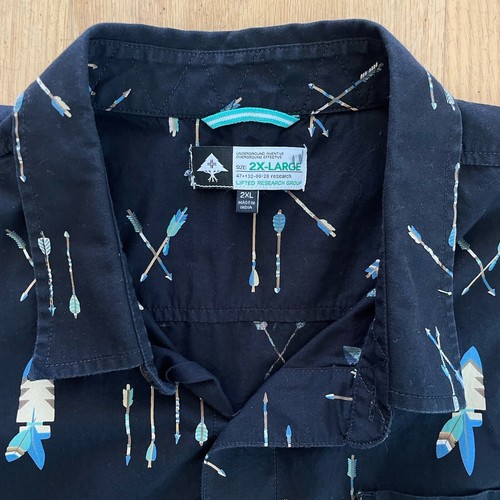 LRG "Lifted Research Group" Men’s Size 2XL Short Sleeve Button Up Shirt - Black - Picture 3 of 9