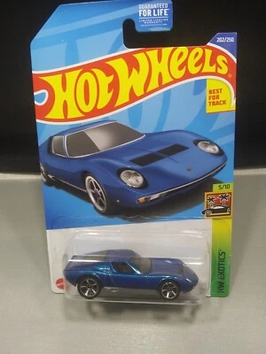 HOT WHEELS '71 LAMBORGHINI MIURA SV HW EXOTICS #5/10 BLUE DIECAST 1:64 SCALE NEW