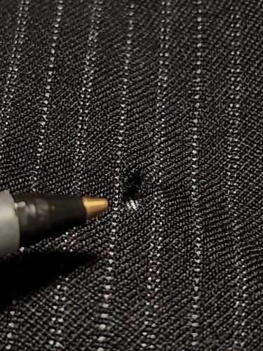 J Ferrar Sport Coat Blazer Jacket Men 42R Pinstripe Black Wool *flaw* - Picture 8 of 8