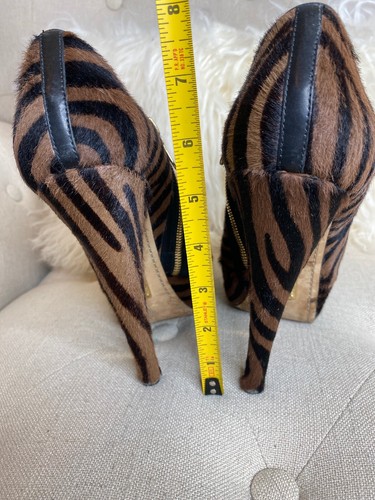 Alejandro Ingelmo Platform Zebra Animal Print Pony Hair Heels Bootie Sz 38 - Picture 4 of 12