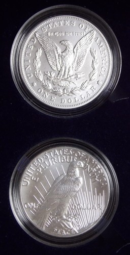 Juego de 6 monedas de dólar de plata Morgan & Peace 2024 en caja de madera grabada - Imagen 5 de 14