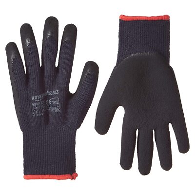 2 Paar Schaumlatex beschichtete Acryl Liner Winter Arbeitshandschuhe, Touchscreen