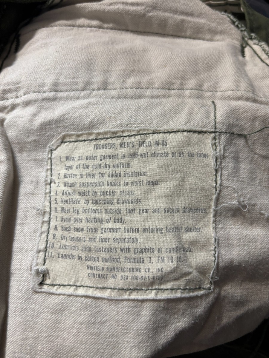 Vintage Army 70s Winfield M-65 Military Trousers Men's 33x28