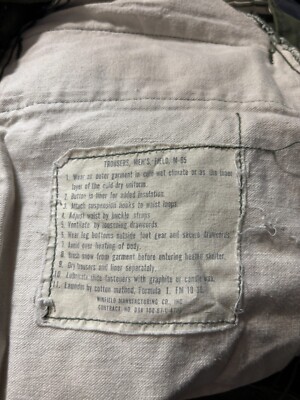 パンツ 70s WINFIELD MFG. CO.INC. US ARMY M-65 S 70's Military WINFIELD MFG. Original Field Pants, GI Cold