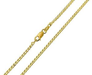 14K Solid Gold 1.7mm Flat Open Wheat Chain Lobster Clasp 