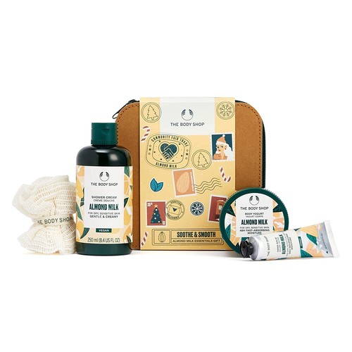 The Body Shop Soothe & Smooth Almond Milk Essentials Gift Set- Free Shipping - Picture 1 of 7