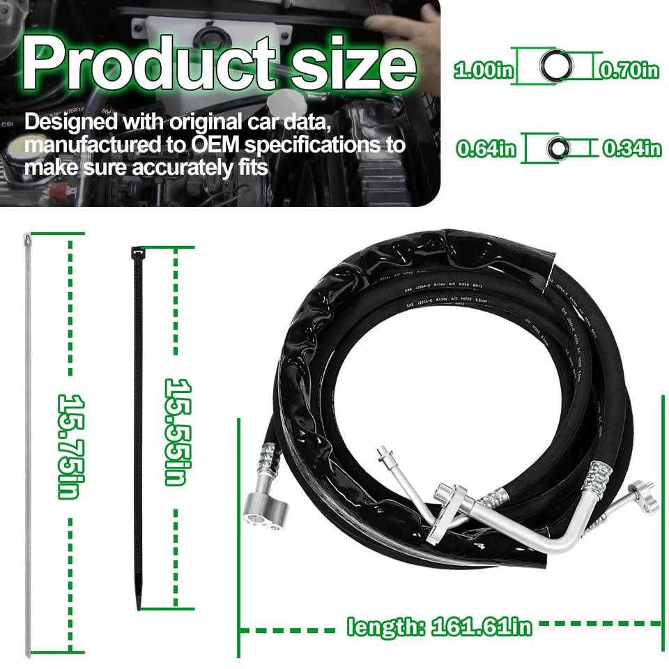 Juego de manguera de CA trasera/auxiliar YSH34913 para Chevy Tahoe 2015-2020, GMC Yukon Foto 2 de 4