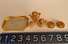 RARE ANTIQUE LIMOGES France Miniature Hand Painted GILDED TEA SET stamped/signed — photo 2