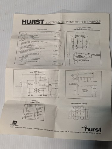 Hurst 220001 Electronic Stepper Motor Controller 6-24VDC+Returns - Picture 2 of 6