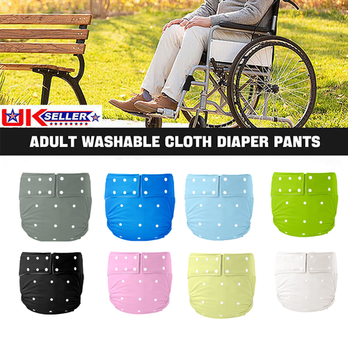 Adult Nappy Diaper Washable Incontinence Pants Pad Knickers Adjustable