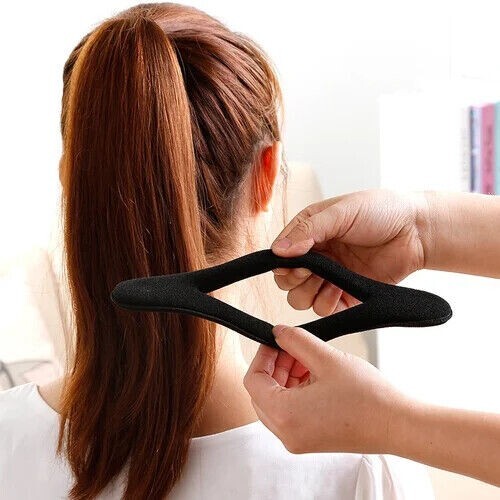 4 Pieces Black Magic Bun Maker, Foam Sponge Bun Twist Styler, DIY Bun Pillow Head Hair Plate Ponytail Bun Maker P 61100043