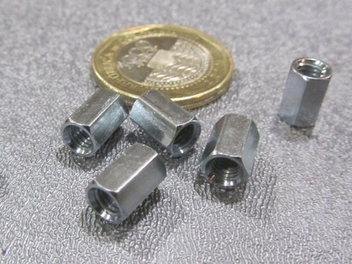 Zinc Steel Female Threaded Standoff, 1/4 Hex, 3/8 Length, 10-32, Thread, 15 pcs - Picture 6 of 12