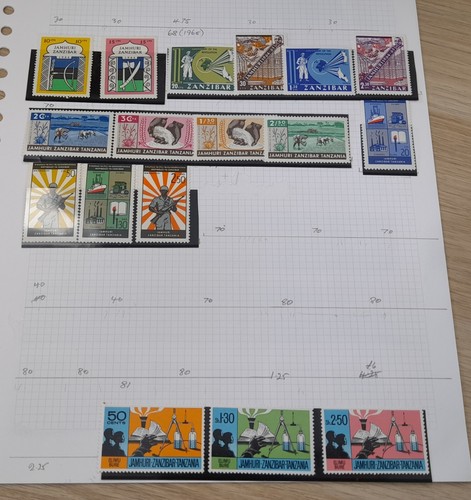 Zanzibar stamps on 7 pages 1899 - 1967 (sparse until 1930s) Approx 170 Used/MM - Picture 11 of 15
