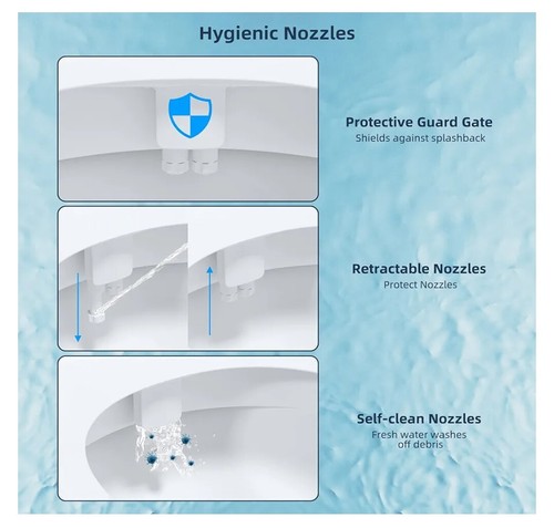HIBBENT TOILET SEAT BIDET With Self Cleaning Dual Nozzle Hot & Cold Water - Picture 9 of 23