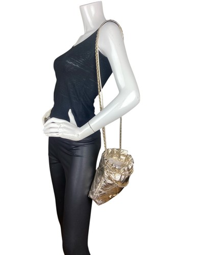 Chanel 2025C Gold Metallic Calfskin Quilted Mini Chanel 22 Crossbody Bag - Picture 2 of 11