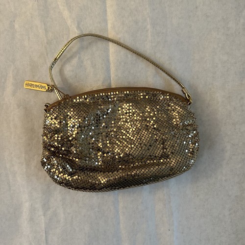 Whiting & Davis Gold Mesh Crossbody Evening Bag - Picture 3 of 8
