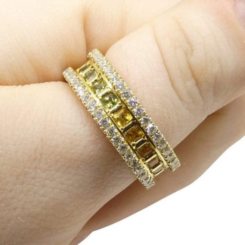 1.47ct Rainbow Sapphire, 1.75ct Diamond Gent's Ring set in 18k Yellow Gold - Picture 13 of 19