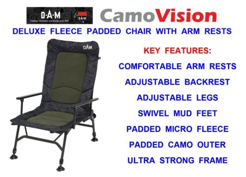 CLEARANCE DAM DELUXE PADDED CAMOVISION CHAIR COARSE PIKE CATFISH CARP FISHING