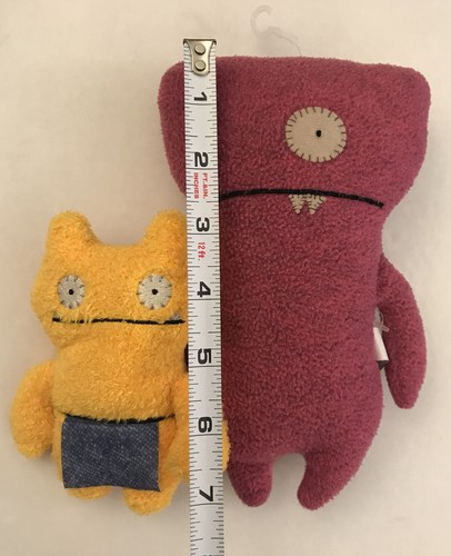 Ugly Doll WEDGEHEAD & Yellow WAGE UGLYDOLLS 2pc Red 8" 2003 plush Dolls - Picture 3 of 9