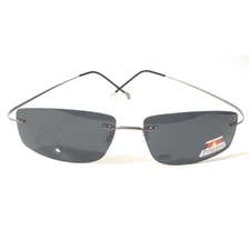 Men Ultra Light Hingeless β-Ti Rimless Polarized Sunglasses Rectangular