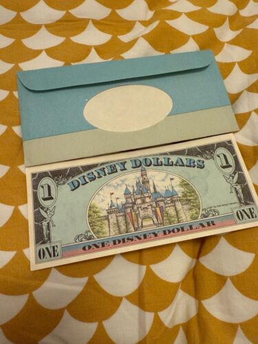 Disney Dollar Mickey Mouse $1 Bill D Series 1987, with WDW envelope RARE - Foto 2 di 3