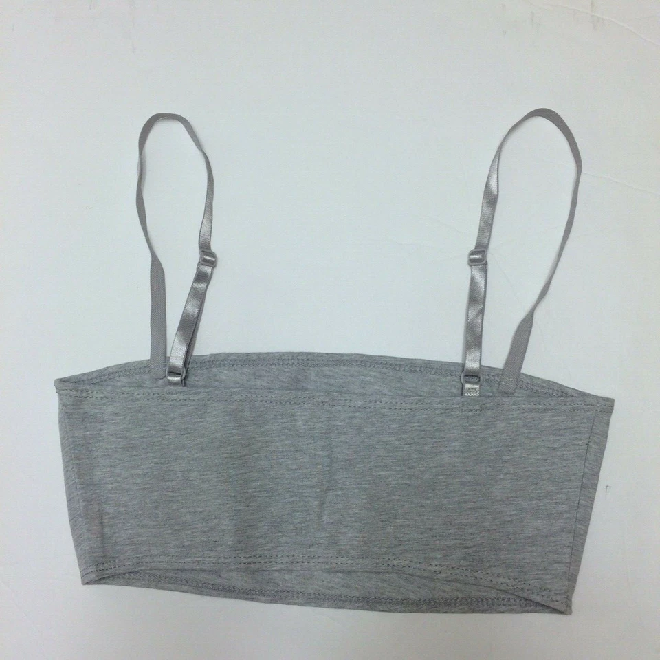 Talla Pequeña (S) American Apparel Bandeau Bralette Tirantes Crop Top Gris Jaspeado Foto 2 de 3