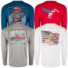 Drake Waterfowl Icon Americana Performance Crew Long Sleeve Shirt