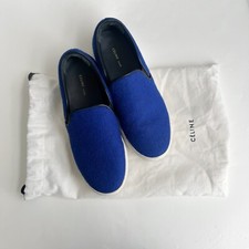 Celine Phoebe Philo Blue wool and leather sli...