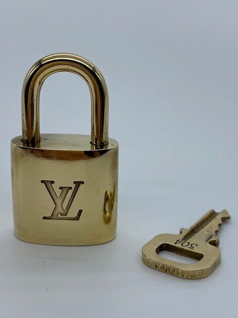 LOUIS VUITTON AUTH BRASS #322 LOCK KEY PADLOCK- POLISHED! Fits all bags! USA