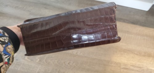 VTG COBLENTZ France Brown Alligator Crocodile Art Deco Leather Purse, Handbag - Picture 7 of 8