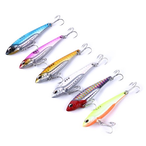 6PCS/Set 6.8cm/16g Pêche Métal Appât Crankbaits Leurres Bass VIB Blade Tackle - Photo 4/10