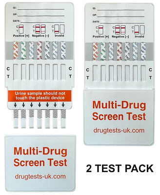 2 x 7 Multi Drug Panel Drogentest Kit Test Kit Heim/Arbeit Urin Screening Kits 