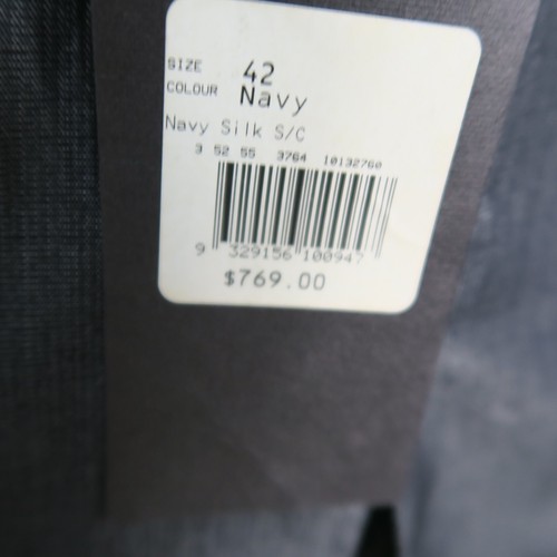 MJ BALE Mens Suit Blazer Jacket 42 or Large Navy Wool Blend Regular Fit Dinner - Picture 2 of 10