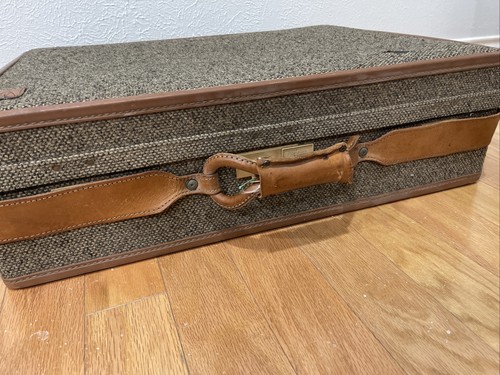 Vintage Hartmann Belting Tweed Leather Trim Suitcase Luggage - 24” X 18” X 7” - Picture 6 of 8