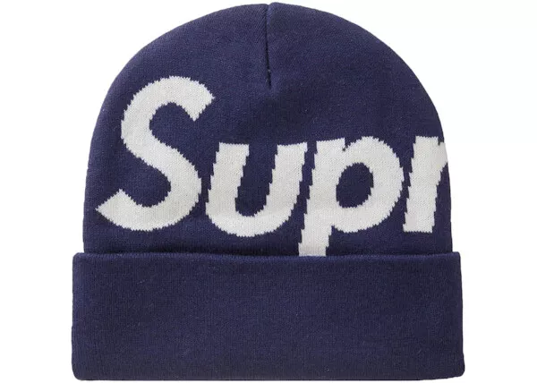 Taille OS   Bonnet Supreme Big Logo Beanie (FW23) Navy Beanie (FW23) Navy 