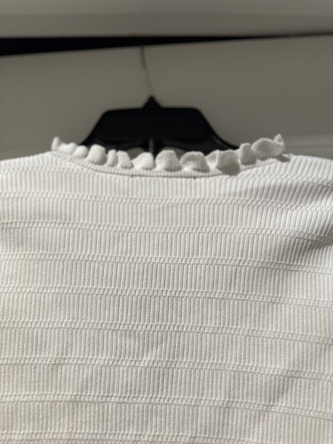 INC Mother’s Day White Washed Cardigan Ruffles Buttons Casual Spring Summer LG - Picture 12 of 13
