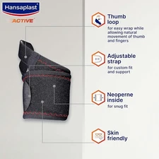 Hansaplast Active Wrist Support for Men & Women | 1 Unit | One Size Fits Most 