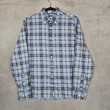 Johnnie-O Hangin Out shirt mens Medium Blue Long Sleeve Cotton Button Down