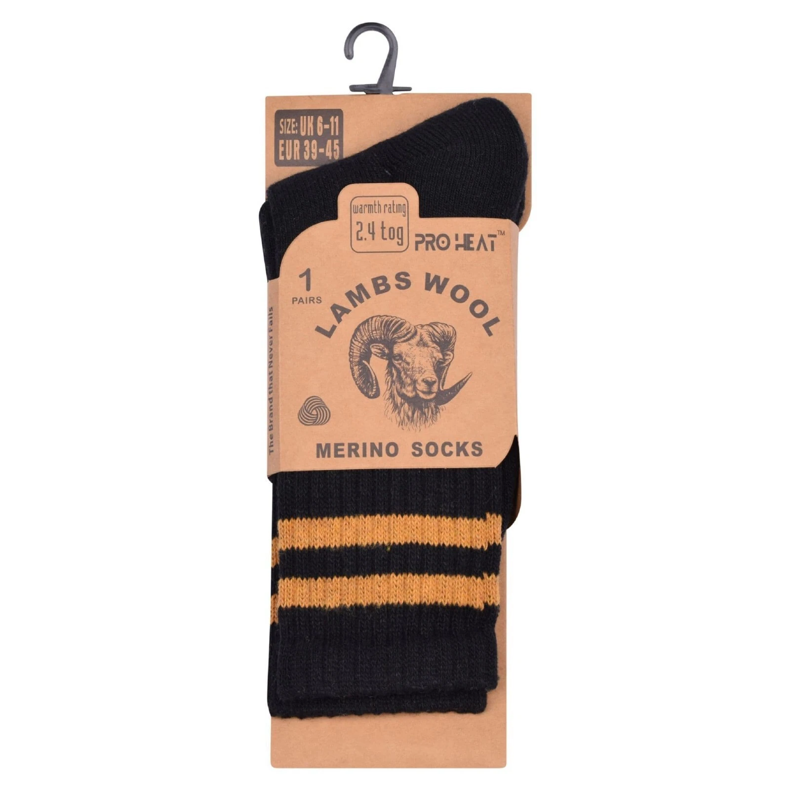Men's stripped Merino Wool Socks Winter Warm Hiking Work Boot Sock Size UK 6-11