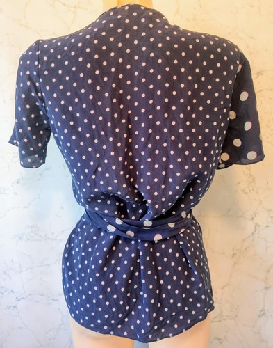 Paul Smith Navy Blue Silk Blouse Size Small Uk 8. - Picture 2 of 3