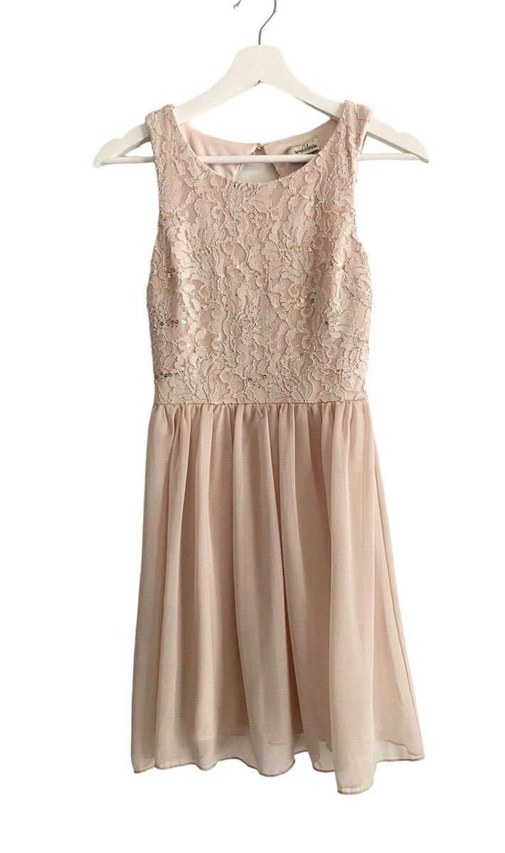 plain homecoming dresses Speechless Pink Sleeveless Open-Back Dress Women's Size 1 Collection VI-CA