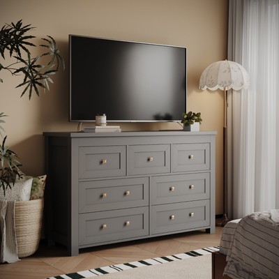 Dresser with 7 Drawers, Large Chest of Drawers, Closet Organizers for Bedroom