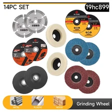 14Pcs 3in Cutting Disc Flap Grinding Wheel Abrasive Steel For Angle Grinder Tool