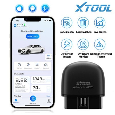 XTOOL AD20 OBD2 Diagnosegerät Bluetooth Scanner Auto Codeleser FehlerAuslesen DE