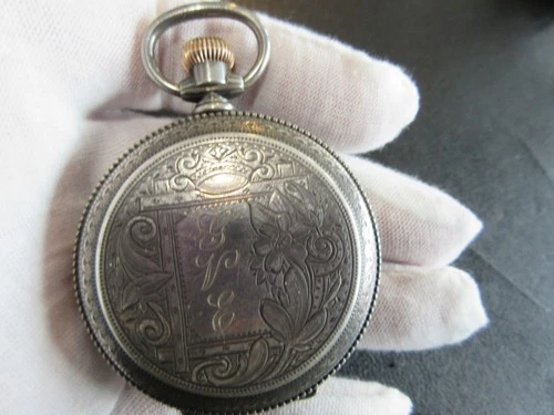 1800's Elgin Pocket Watch Dueber Coin Silver Double Hunter 51mm 120gm.