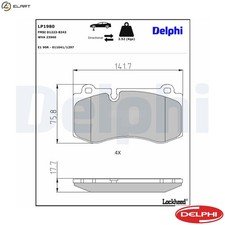 BRAKE PAD SET DISC BRAKE LP1980 FOR MERCEDES-BENZ M272.946/943/949 3.0L 6cyl