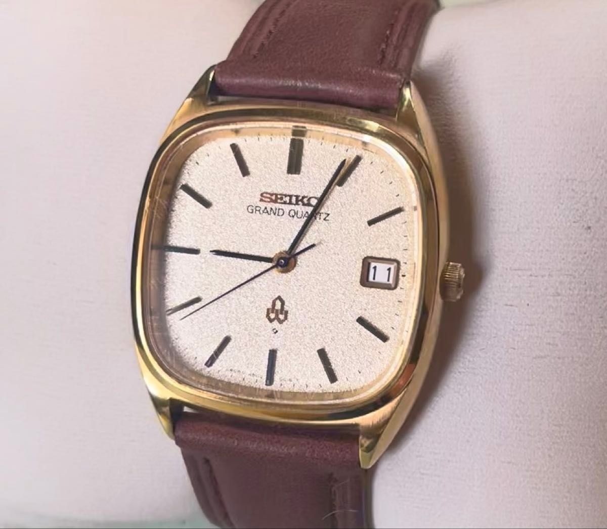 SEIKO Grand Quartz 4843-5100 Gold Dial Vintage 1970s Men's Watch